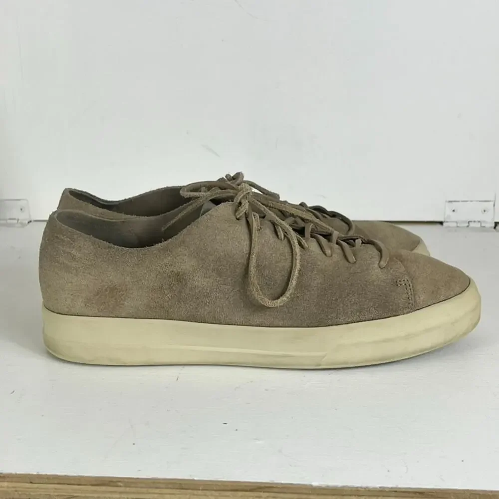VINCE Casual Shoes Mens 10M Copeland Beige Suede Leather Laces Sneakers